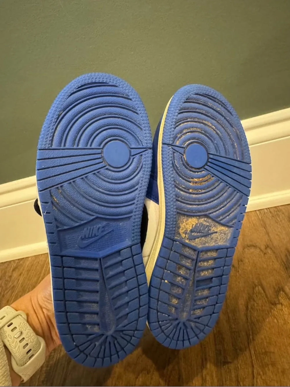 Nike Kids Air Jordan Sneakers in White, Blue & Black